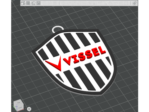 J1 Vissel Kobe keychain badge color printable and renderable 3D printmodel