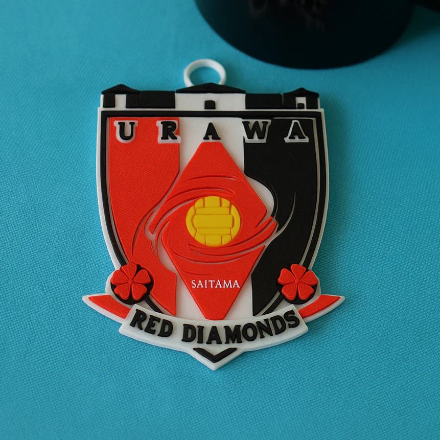 J1 Urawa Reds keychain badge color printable and renderable 3D Print Model .c4d .max .obj .3ds .fbx .stl .blend 
