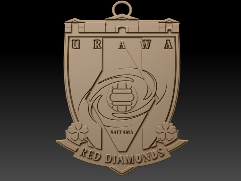 J1 Urawa Reds keychain badge color printable and renderable 3D Принт Модель