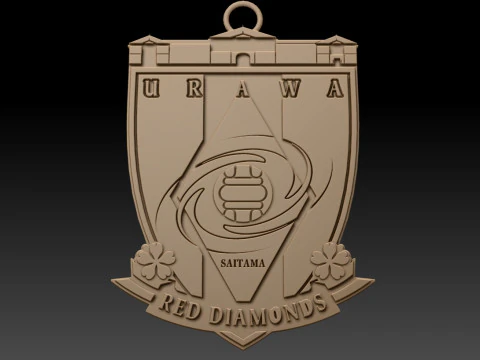 J1 Urawa Reds keychain badge color printable and renderable 3D Print Model