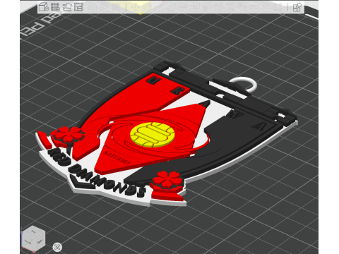 J1 Urawa Reds keychain badge color printable and renderable 3D Принт Модель