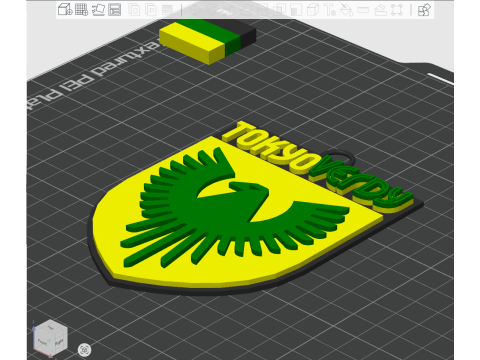 J1 Tokyo Verdy keychain badge color printable and renderable 3D प्रिंट मॉडल