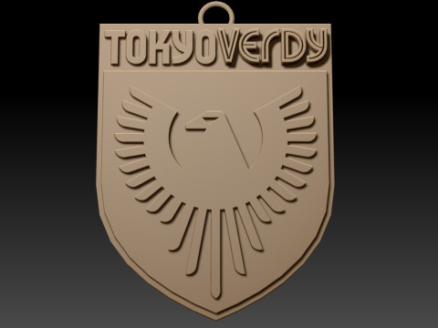 J1 Tokyo Verdy keychain badge color printable and renderable 3D प्रिंट मॉडल