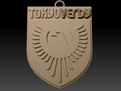 J1 Tokyo Verdy keychain badge color printable and renderable 3D Print Model
