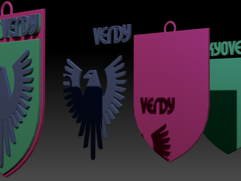 J1 Tokyo Verdy keychain badge color printable and renderable 3D प्रिंट मॉडल