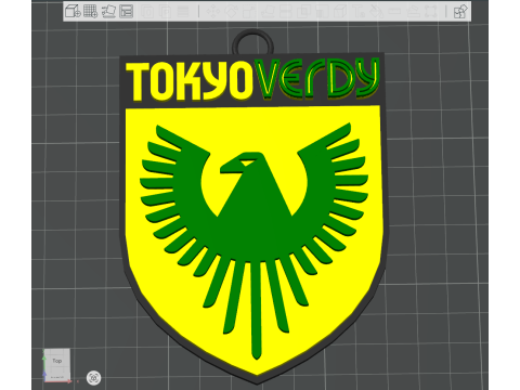 J1 Tokyo Verdy keychain badge color printable and renderable 3D प्रिंट मॉडल