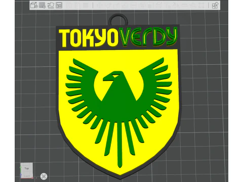 J1 Tokyo Verdy keychain badge color printable and renderable 3D Print Model