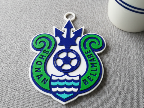 J1 Shonan Bellmare keychain badge color printable and renderable 3D Print Model