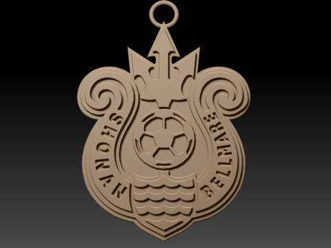 J1 Shonan Bellmare keychain badge color printable and renderable 3D Принт Модель