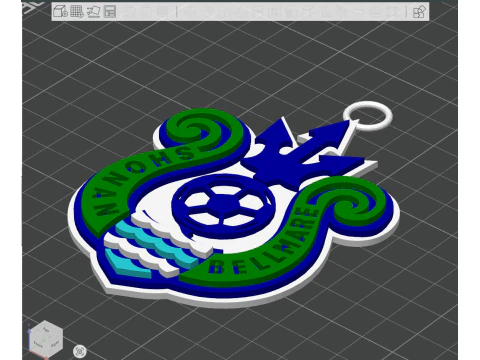 J1 Shonan Bellmare keychain badge color printable and renderable 3D Print Model