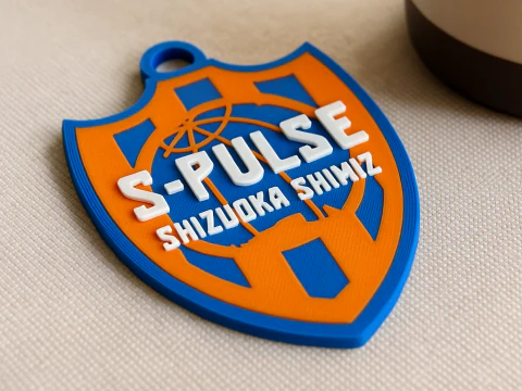J1 Shimizu S-Pulse keychain badge color printable and renderable 3D Print Model