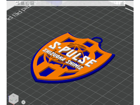 J1 Shimizu S-Pulse keychain badge color printable and renderable 3D Print Model