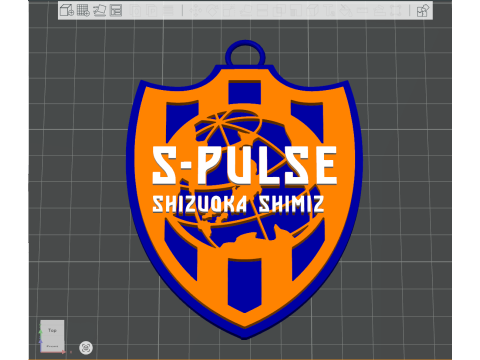 Kolorowa plakietka do breloka do kluczy J1 Shimizu S-Pulse, którą można wydrukować i renderować Model do druku 3D