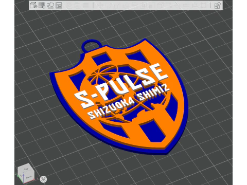 J1 Shimizu S-Pulse keychain badge color printable and renderable 3D Print Model