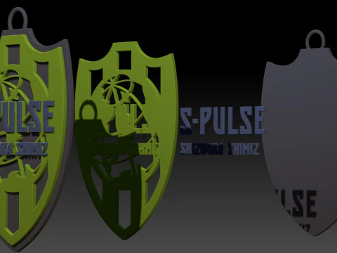 J1 Shimizu S-Pulse keychain badge color printable and renderable 3D Print Model