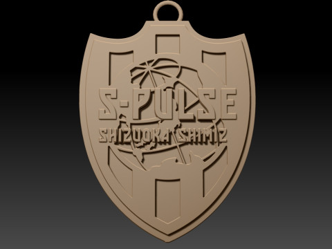 Kolorowa plakietka do breloka do kluczy J1 Shimizu S-Pulse, którą można wydrukować i renderować Model do druku 3D