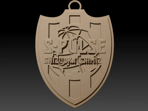 J1 Shimizu S-Pulse keychain badge color printable and renderable 3D Print Model