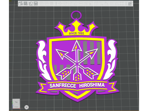 J1 Sanfrecce Hiroshima keychain badge color printable and renderable 3D Принт Модель