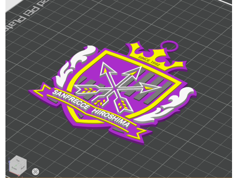 J1 Sanfrecce Hiroshima keychain badge color printable and renderable 3D Принт Модель