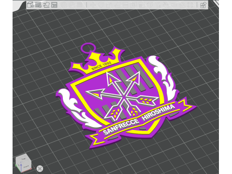 J1 Sanfrecce Hiroshima keychain badge color printable and renderable 3D Принт Модель