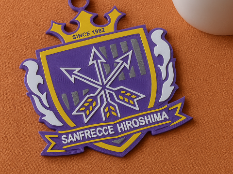 J1 Sanfrecce Hiroshima keychain badge color printable and renderable 3D Принт Модель