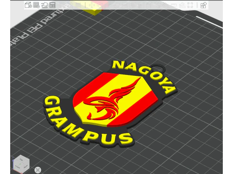 J1 Nagoya Grampus keychain badge color printable and renderable 3D Print Model