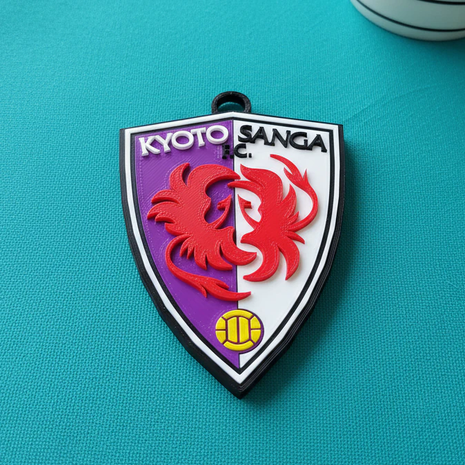 J1 Kyoto Sanga FC keychain badge color printable and renderable 3D Print Model .c4d .max .obj .3ds .fbx .stl .blend 