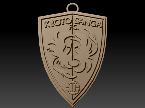 J1 Kyoto Sanga FC keychain badge color printable and renderable 3D प्रिंट मॉडल