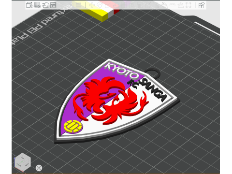 J1 Kyoto Sanga FC keychain badge color printable and renderable 3D प्रिंट मॉडल