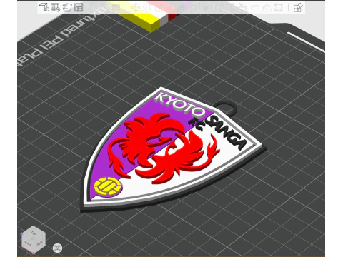 J1 Kyoto Sanga FC keychain badge color printable and renderable 3D Print Model