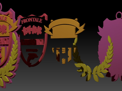 J1 Kawasaki Frontale keychain badge color printable and renderable 3D Принт Модель