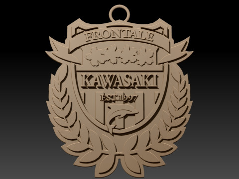 J1 Kawasaki Frontale keychain badge color printable and renderable 3D Принт Модель