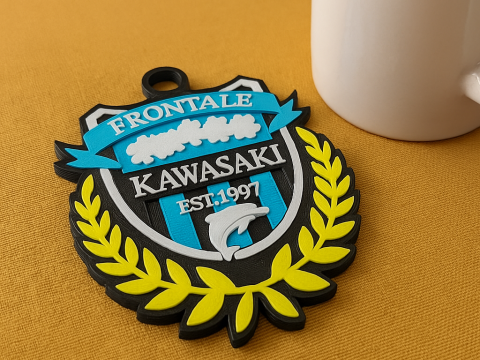 J1 Kawasaki Frontale keychain badge color printable and renderable 3D Принт Модель