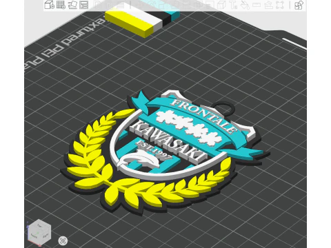 J1 Kawasaki Frontale keychain badge color printable and renderable 3D Print Model