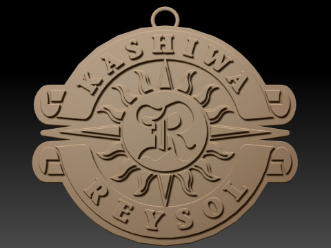 J1 Kashiwa Reysol keychain badge color printable and renderable 3D Print Model