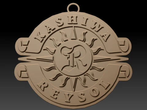 J1 Kashiwa Reysol keychain badge color printable and renderable 3D Print Model