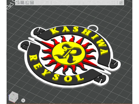 J1 Kashiwa Reysol keychain badge color printable and renderable 3D Print Model
