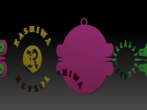 J1 Kashiwa Reysol keychain badge color printable and renderable 3D Print Model