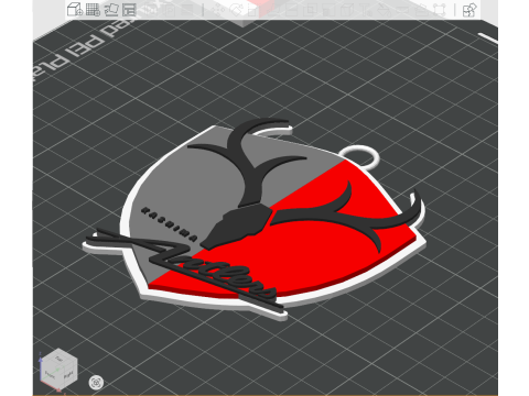J1 Kashima Antlers keychain badge color printable and renderable 3D printmodel