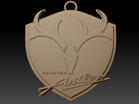 J1 Kashima Antlers keychain badge color printable and renderable 3D printmodel