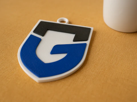 J1 ガンバ大阪 キーホルダー バッジ カラー印刷およびレンダリング可能 3Dプリントモデル