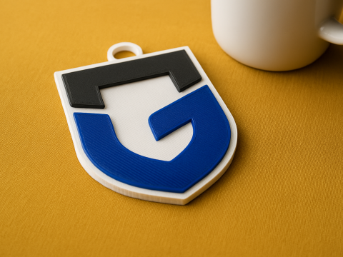 J1 Gamba Osaka keychain badge color printable and renderable 3D printmodel