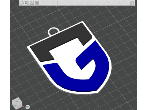 J1 Gamba Osaka keychain badge color printable and renderable 3D printmodel