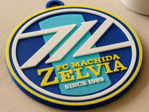 J1 FC Machida Zelvia keychain badge color printable and renderable 3D printmodel