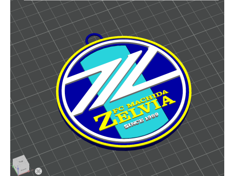 J1 FC Machida Zelvia keychain badge color printable and renderable 3D प्रिंट मॉडल