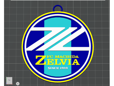 J1 FC Machida Zelvia keychain badge color printable and renderable 3D प्रिंट मॉडल