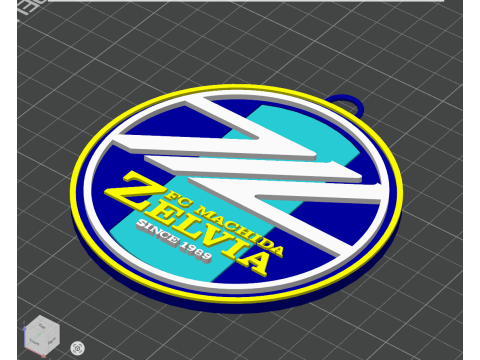 J1 FC Machida Zelvia keychain badge color printable and renderable 3D प्रिंट मॉडल