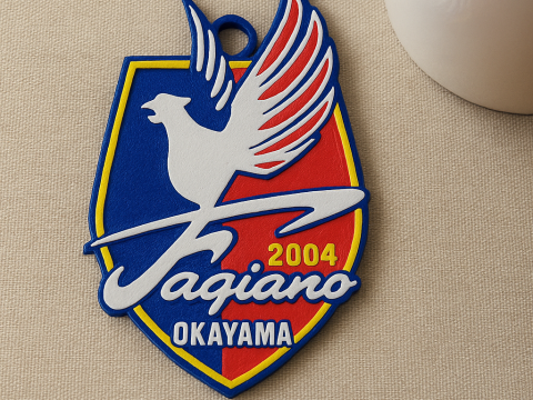 J1 Fagiano Okayama keychain badge color printable and renderable 3D printmodel