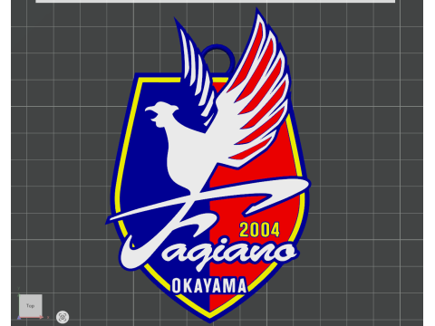 J1 Fagiano Okayama keychain badge color printable and renderable 3D Принт Модель