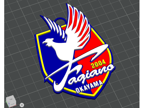 J1 Fagiano Okayama keychain badge color printable and renderable 3D Принт Модель